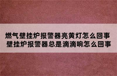 燃气壁挂炉报警器亮黄灯怎么回事 壁挂炉报警器总是滴滴响怎么回事